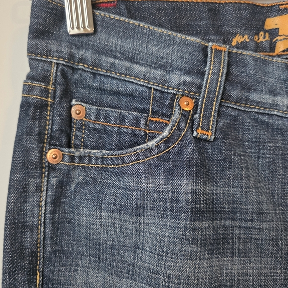 7 For All Mankind Dark Blue Flare Jeans - Picture 3 of 14